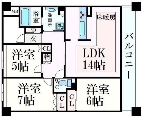 住吉駅 徒歩4分 7階の物件間取画像